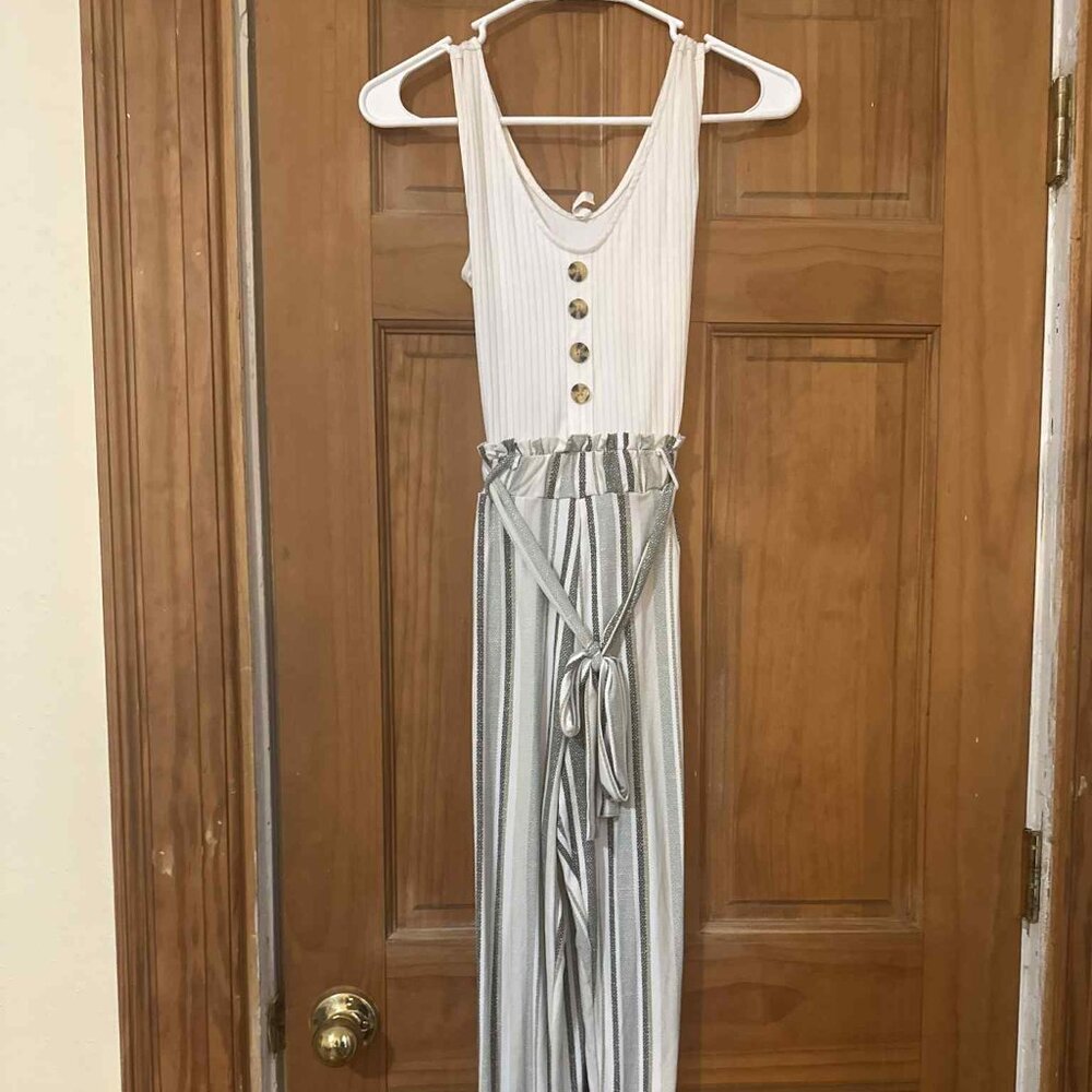 Boho Striped Jumpsuit - Size XS